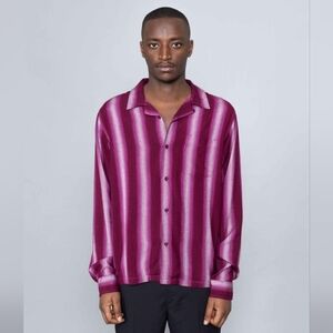 Stussy Men's Striped Purple Shirt Size S In EUC